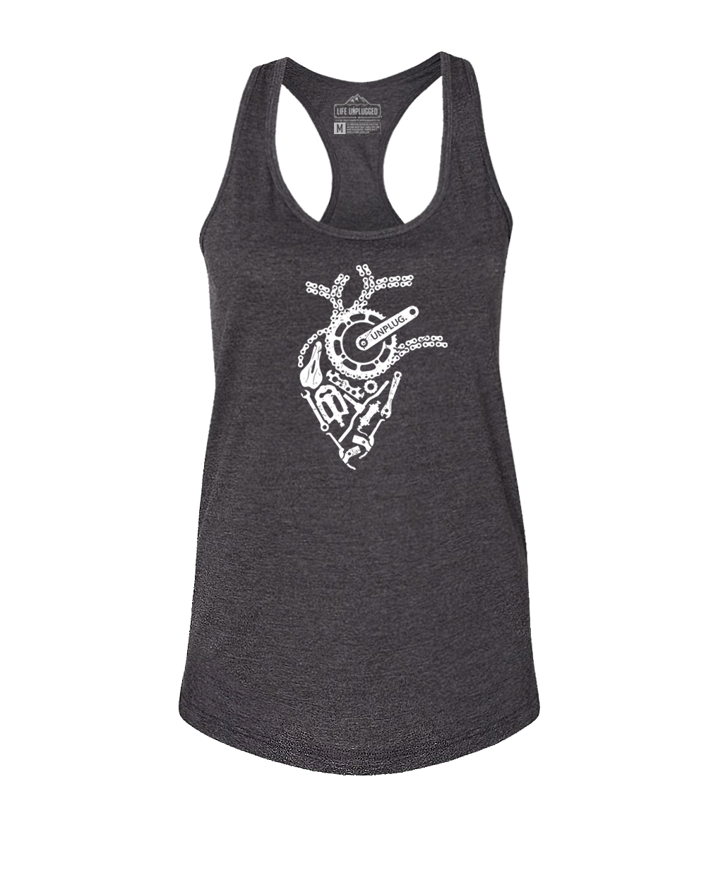 Anatomical Heart (Bicycle Parts) Women's Racerback Tank Top