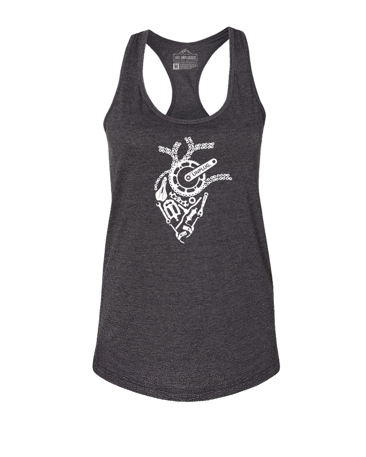Anatomical Heart (Bicycle Parts) Women's Racerback Tank Top