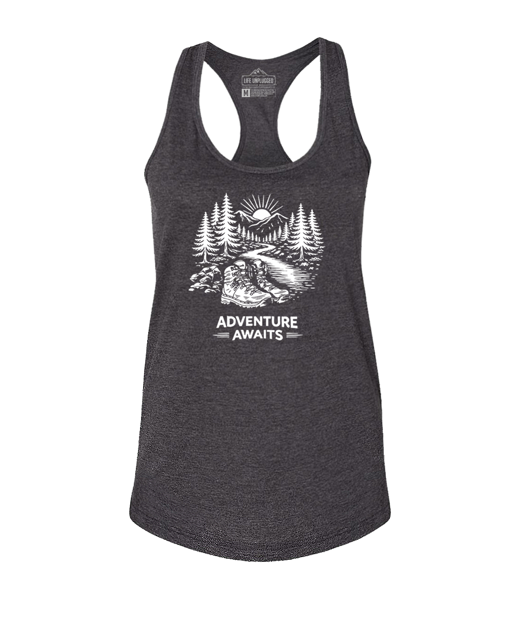 ADVENTURE AWAITS Women's Racerback Tank Top