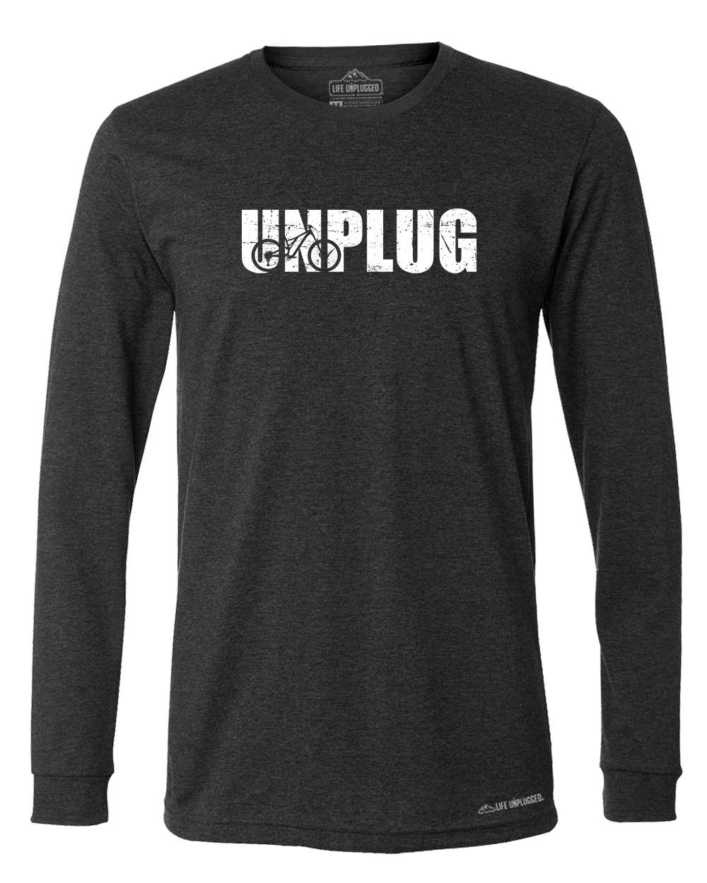 Unplug Mountain Bike Silhouette Premium Polyblend Long Sleeve T-Shirt