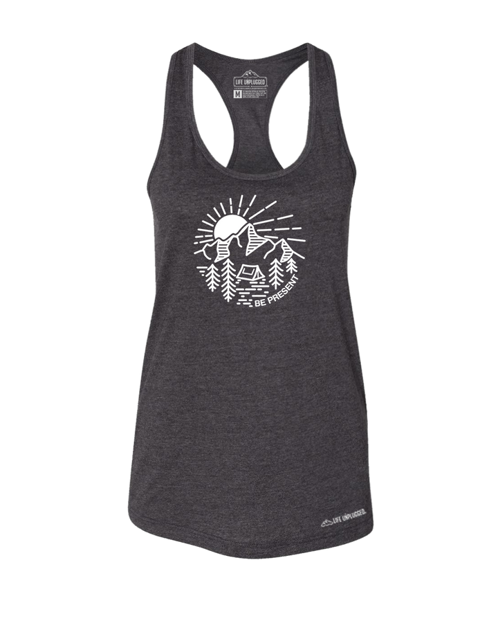 Mountain Sunset Premium Women's Relaxed Fit Racerback Tank Top - Life Unplugged