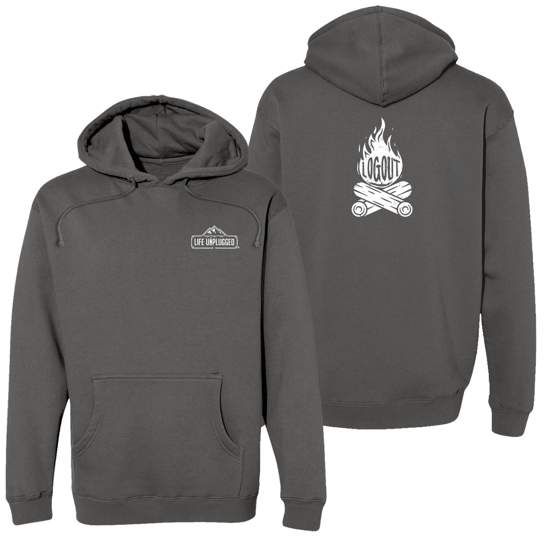 Log Out Campfire Heavyweight Hoodie