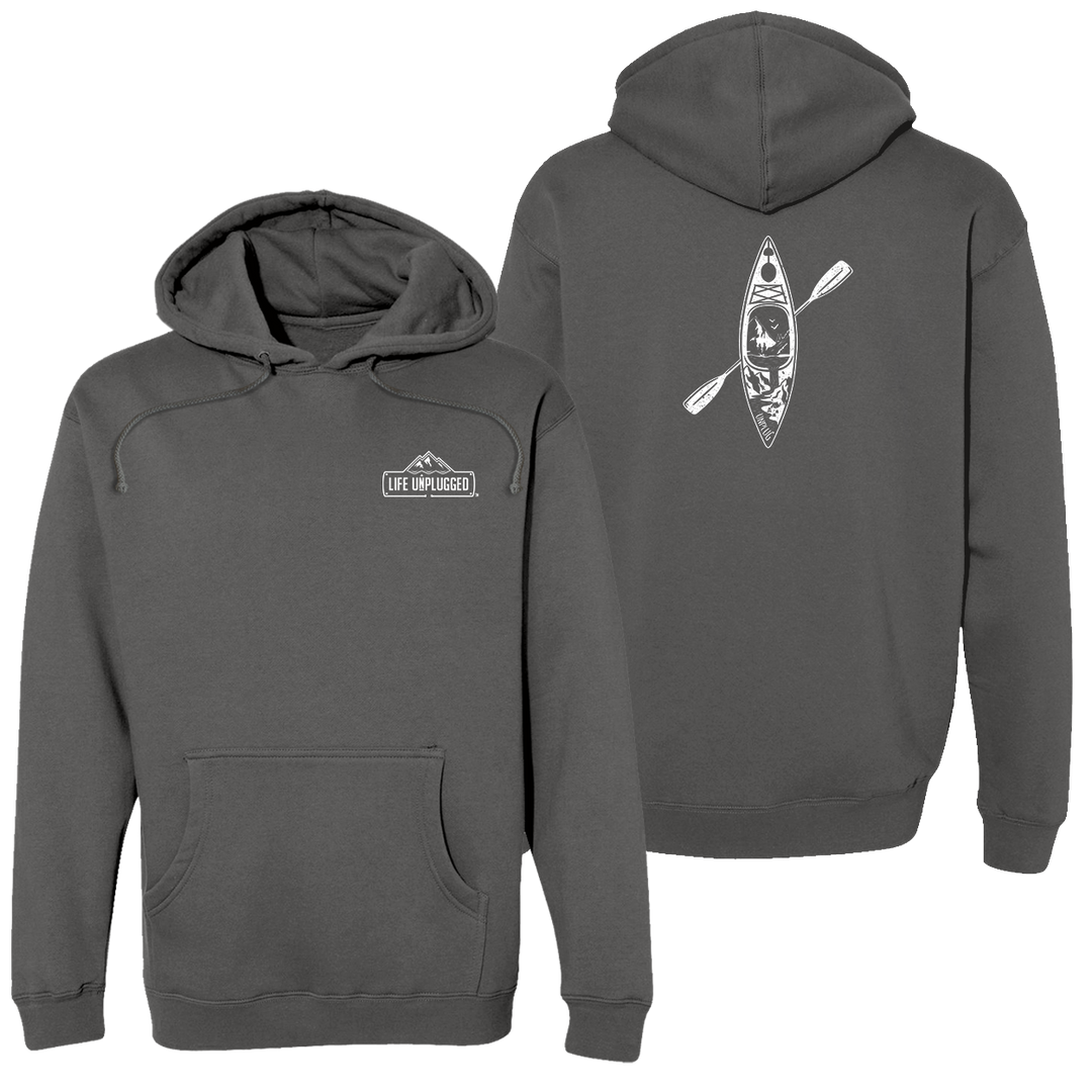 Kayak Mountain Scene Heavyweight Hoodie