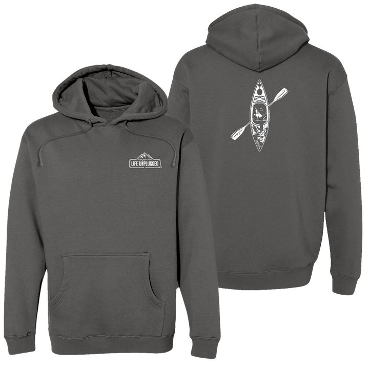 Kayak Mountain Scene Heavyweight Hoodie