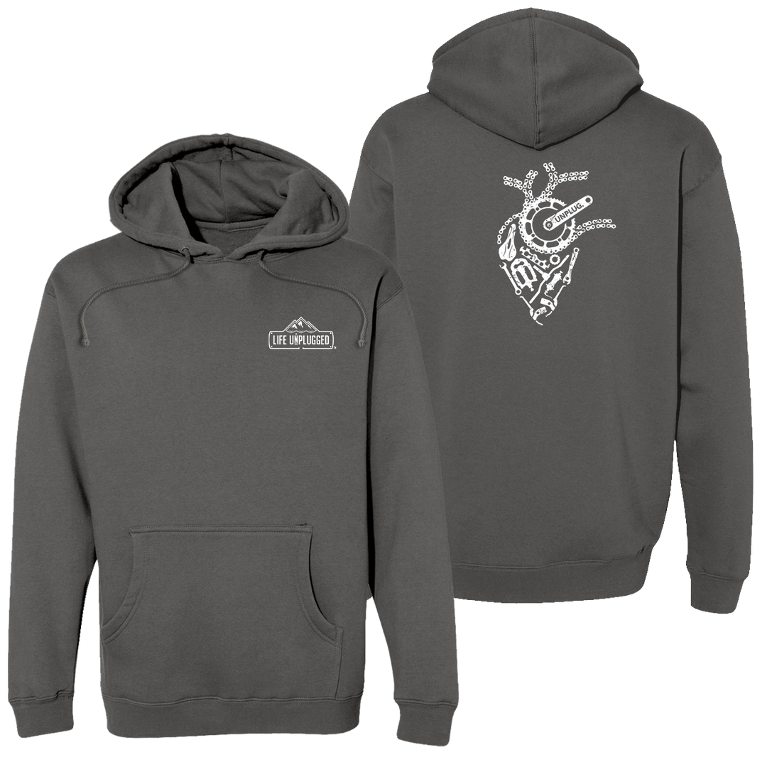 Anatomical Heart (bicycle Parts) Heavyweight Hoodie