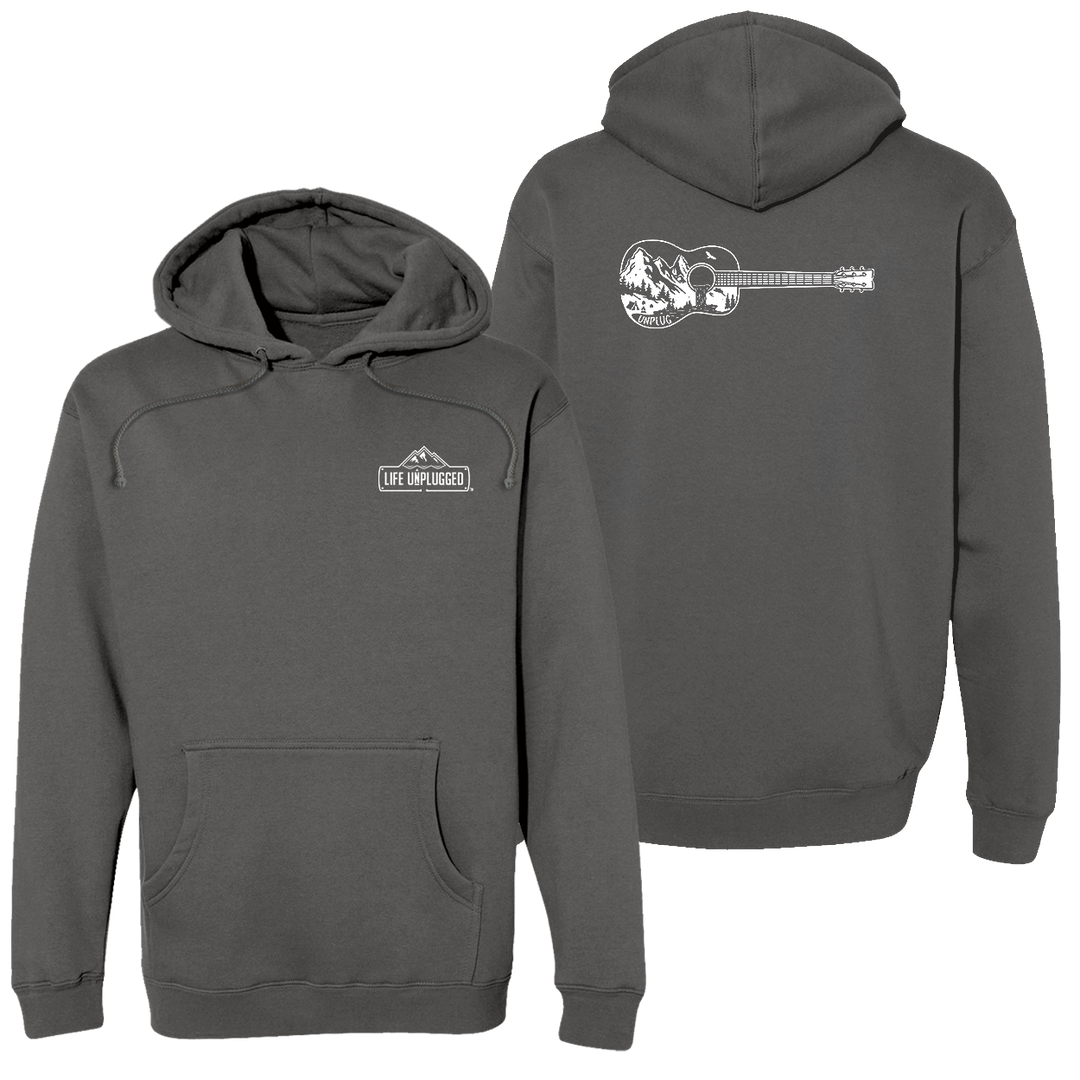 Guitar Mountain Scene Heavyweight Hoodie