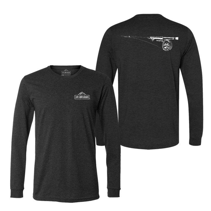 Fly Fishing Mountain Scene Long Sleeve T-Shirt