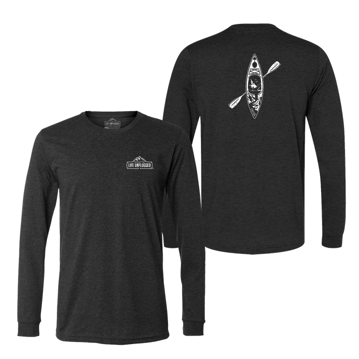 Kayak Mountain Scene Long Sleeve T-Shirt