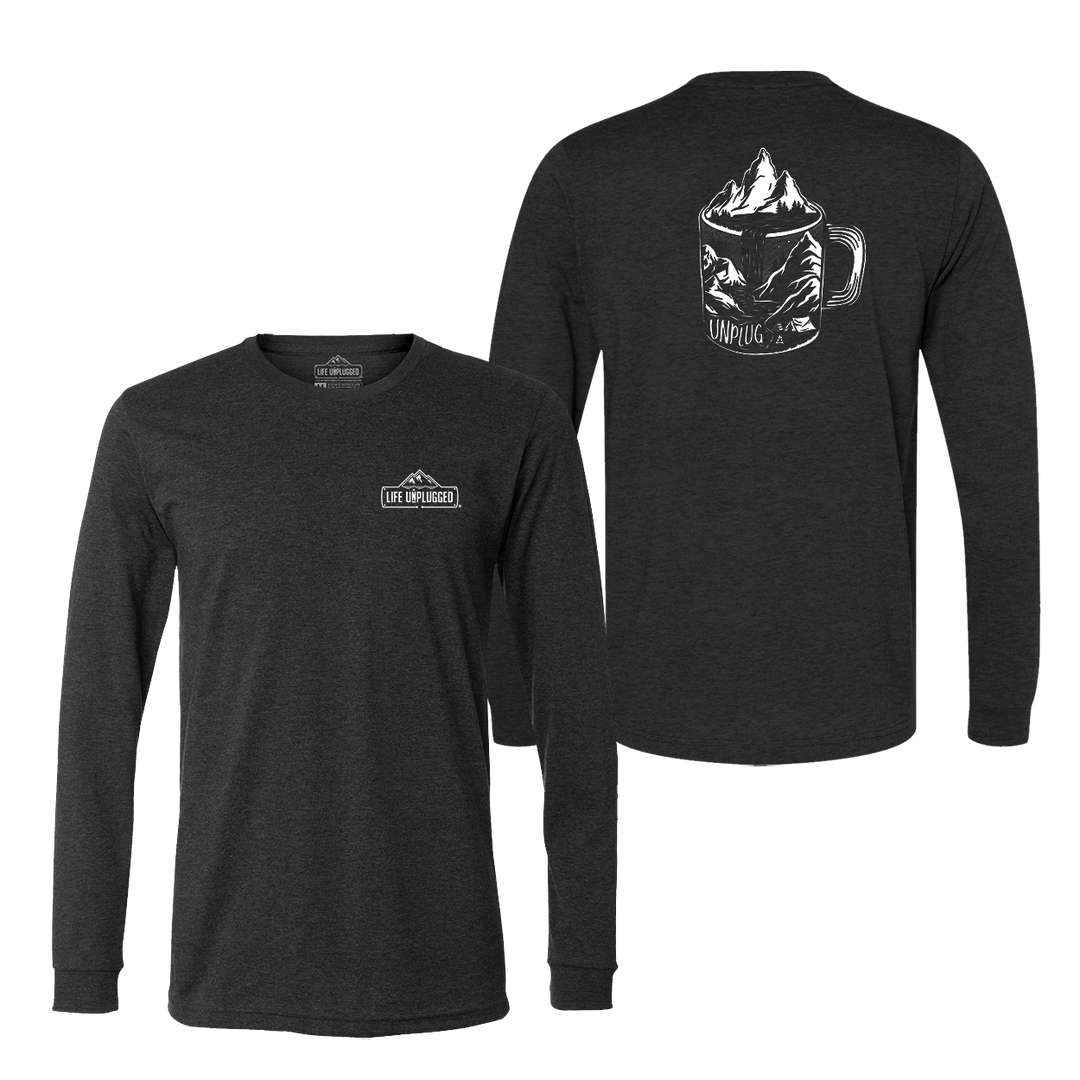 Coffee Mountain Scene Long Sleeve T-Shirt