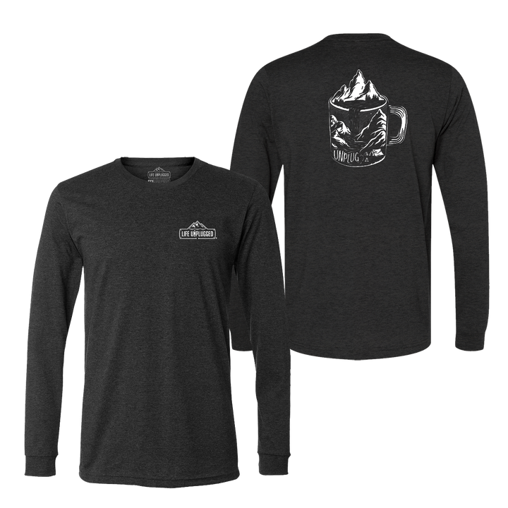 Coffee Mountain Scene Long Sleeve T-Shirt