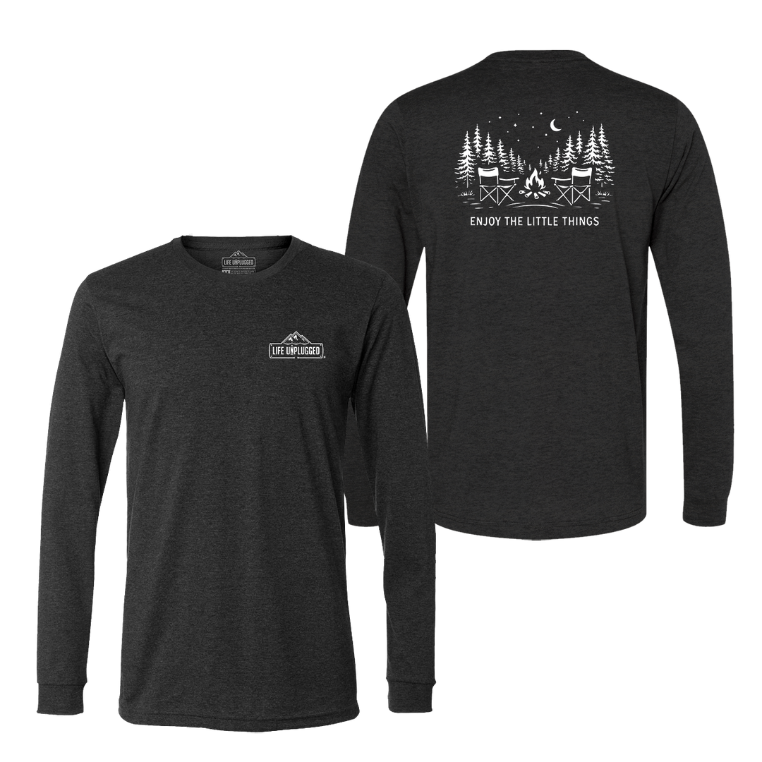 Enjoy The Little Things Campfire scene Long Sleeve T-Shirt