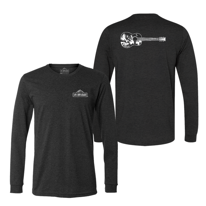 Guitar Mountain Scene Long Sleeve T-Shirt