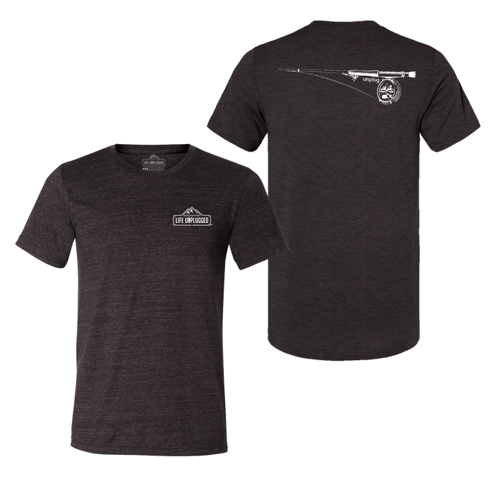Fly Fishing Mountain Scene Triblend T-Shirt