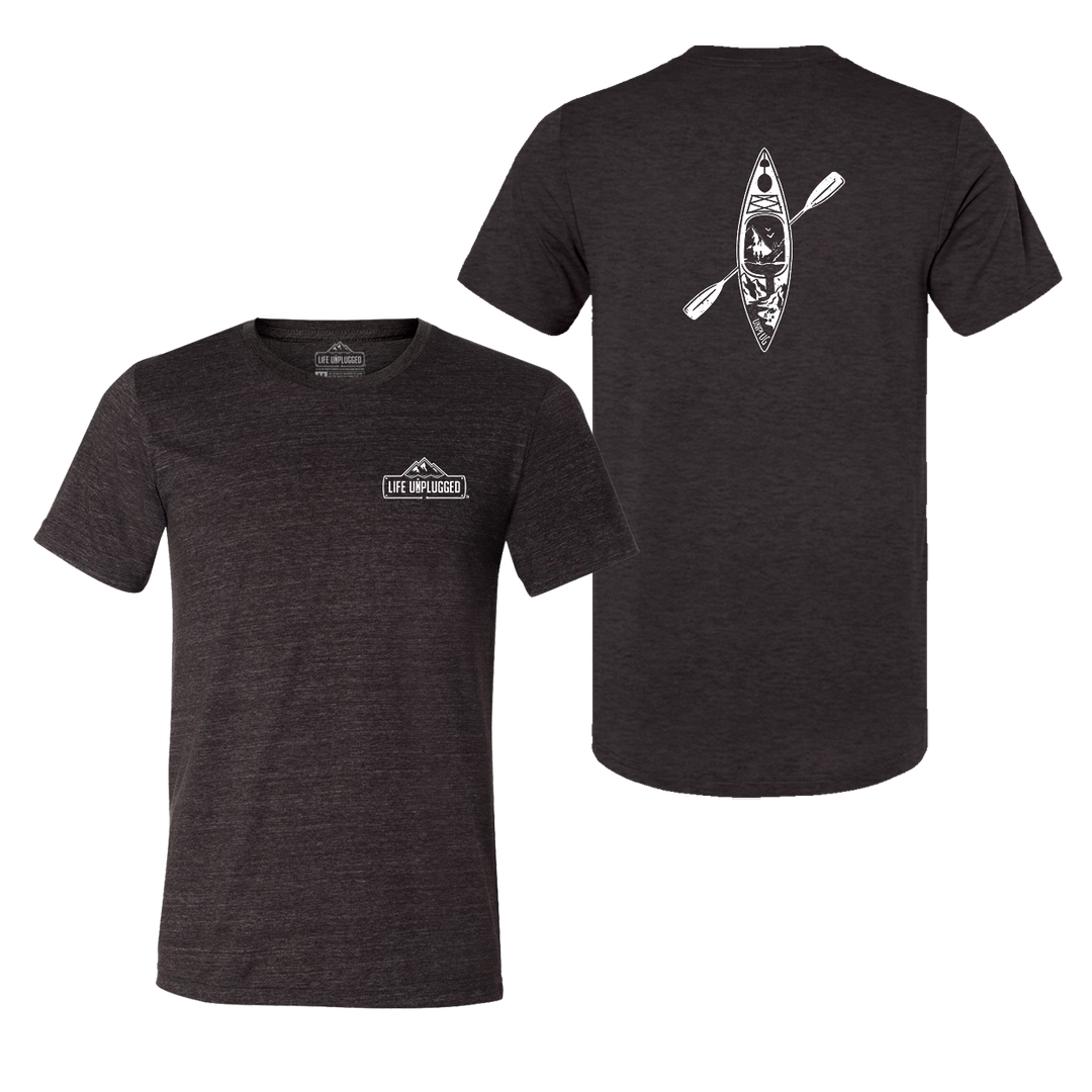 Kayak Mountain Scene Triblend T-Shirt