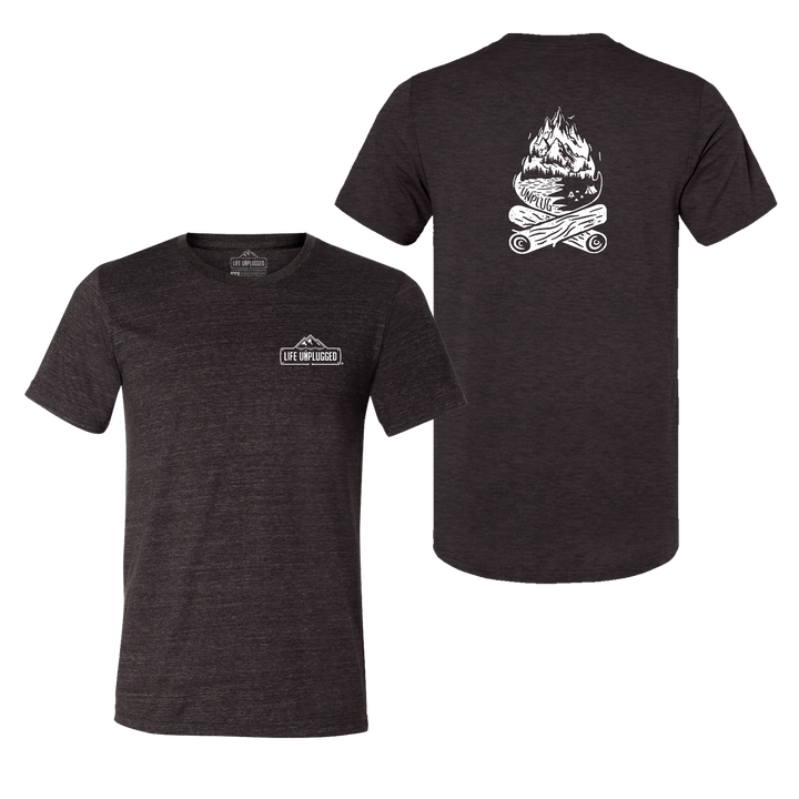 Campfire Mountain scene Triblend T-Shirt