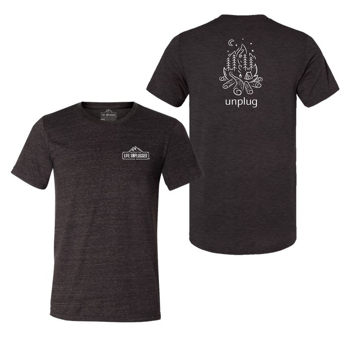 Campfire Camping Scene Triblend T-Shirt