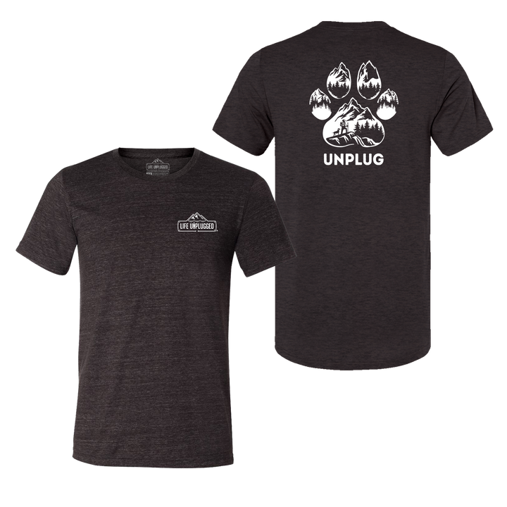 Paw Print Mountain Scene Triblend T-Shirt