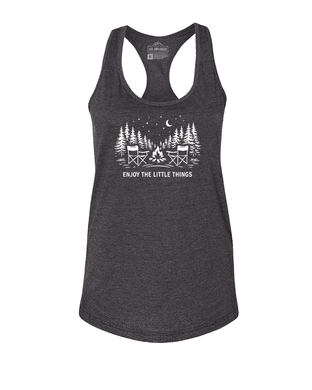 Enjoy The Little Things Campfire scene Women's Racerback Tank Top