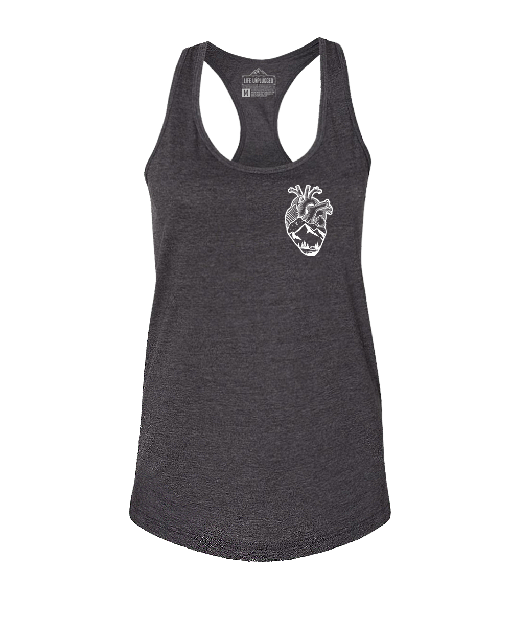 Anatomical Heart (Left Chest) Women's Racerback Tank Top