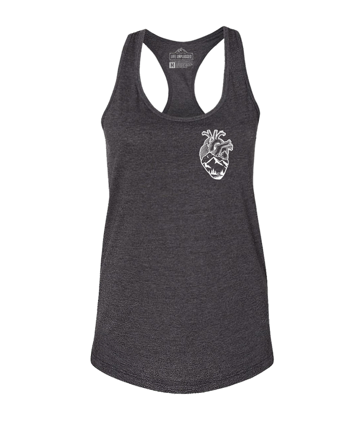 Anatomical Heart (Left Chest) Women's Racerback Tank Top