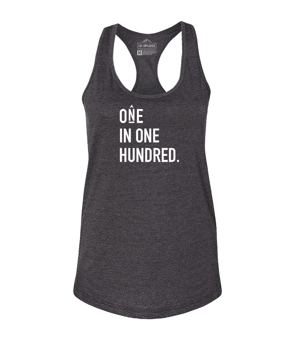 One in One Hundred Stacked Women's Racerback Tank Top