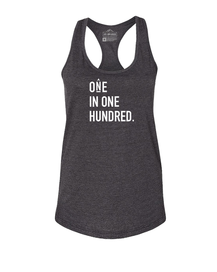 One in One Hundred Stacked Women's Racerback Tank Top
