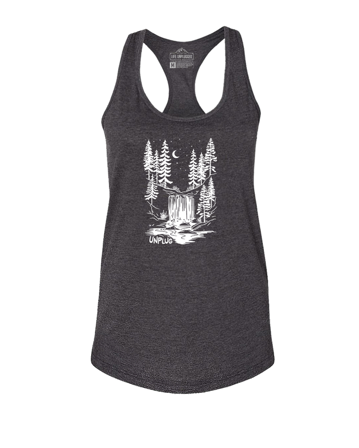 WATERFALL UNDER THE STARS Women's Racerback Tank Top