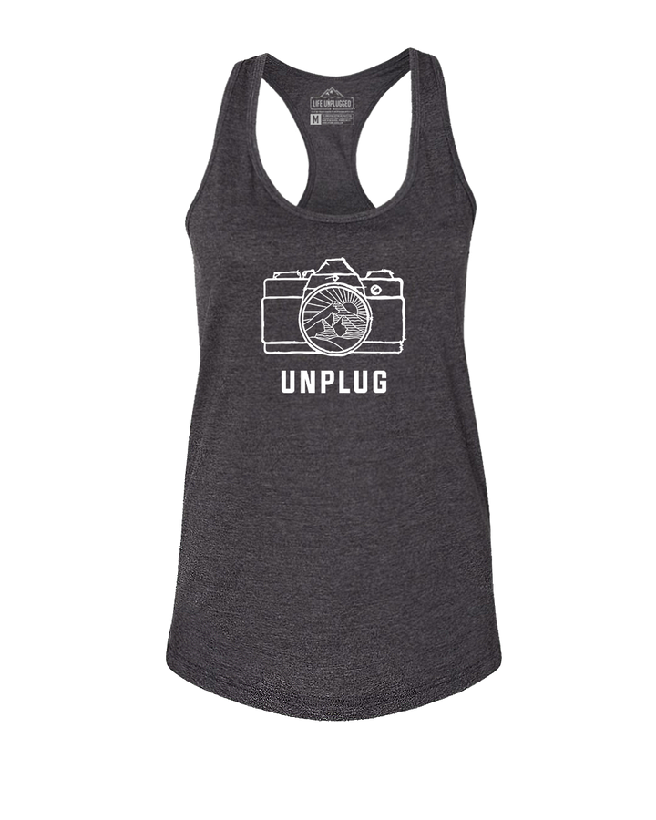 Camera Mountain Lens Women's Racerback Tank Top