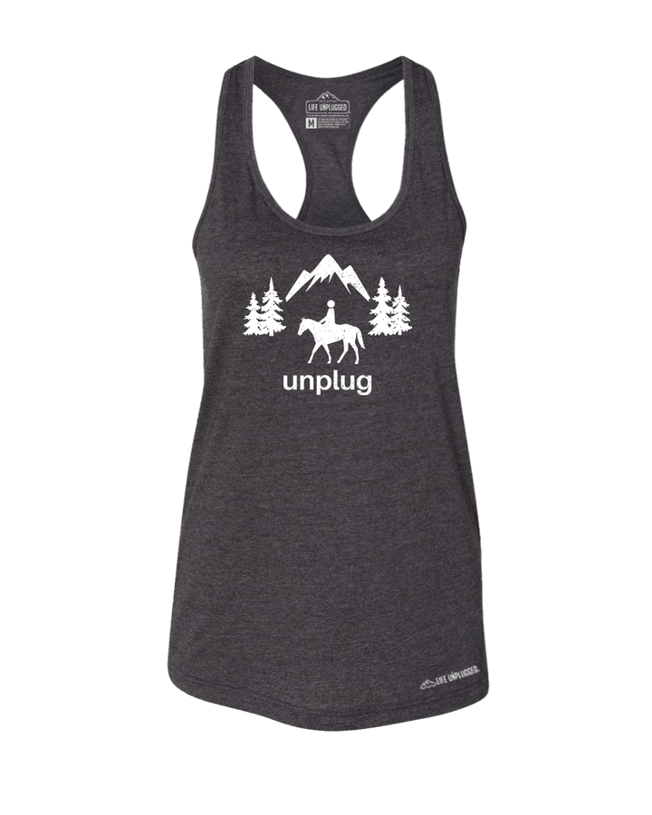 Horseback Riding Premium Women's Relaxed Fit Racerback Tank Top - Life Unplugged