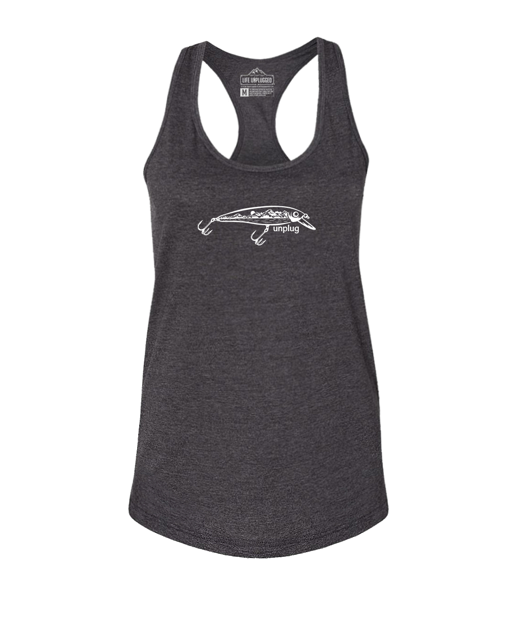 Fishing Lure Mountain Scene Women's Racerback Tank Top