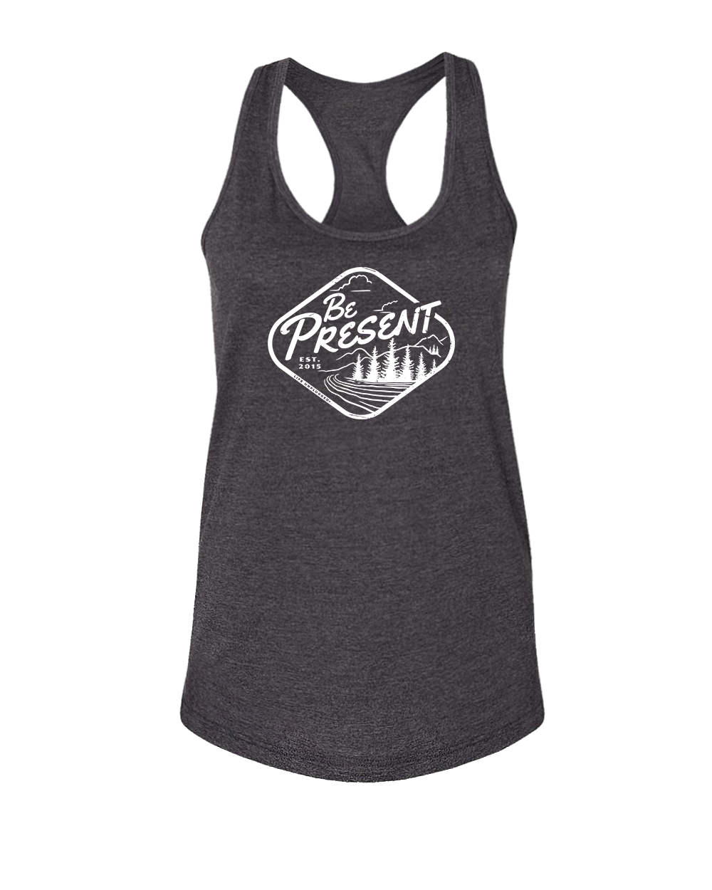 BE PRESENT VINTAGE FOREST Women's Racerback Tank Top