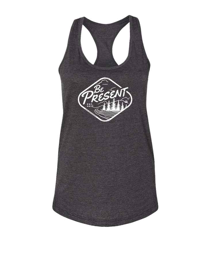 BE PRESENT VINTAGE FOREST Women's Racerback Tank Top