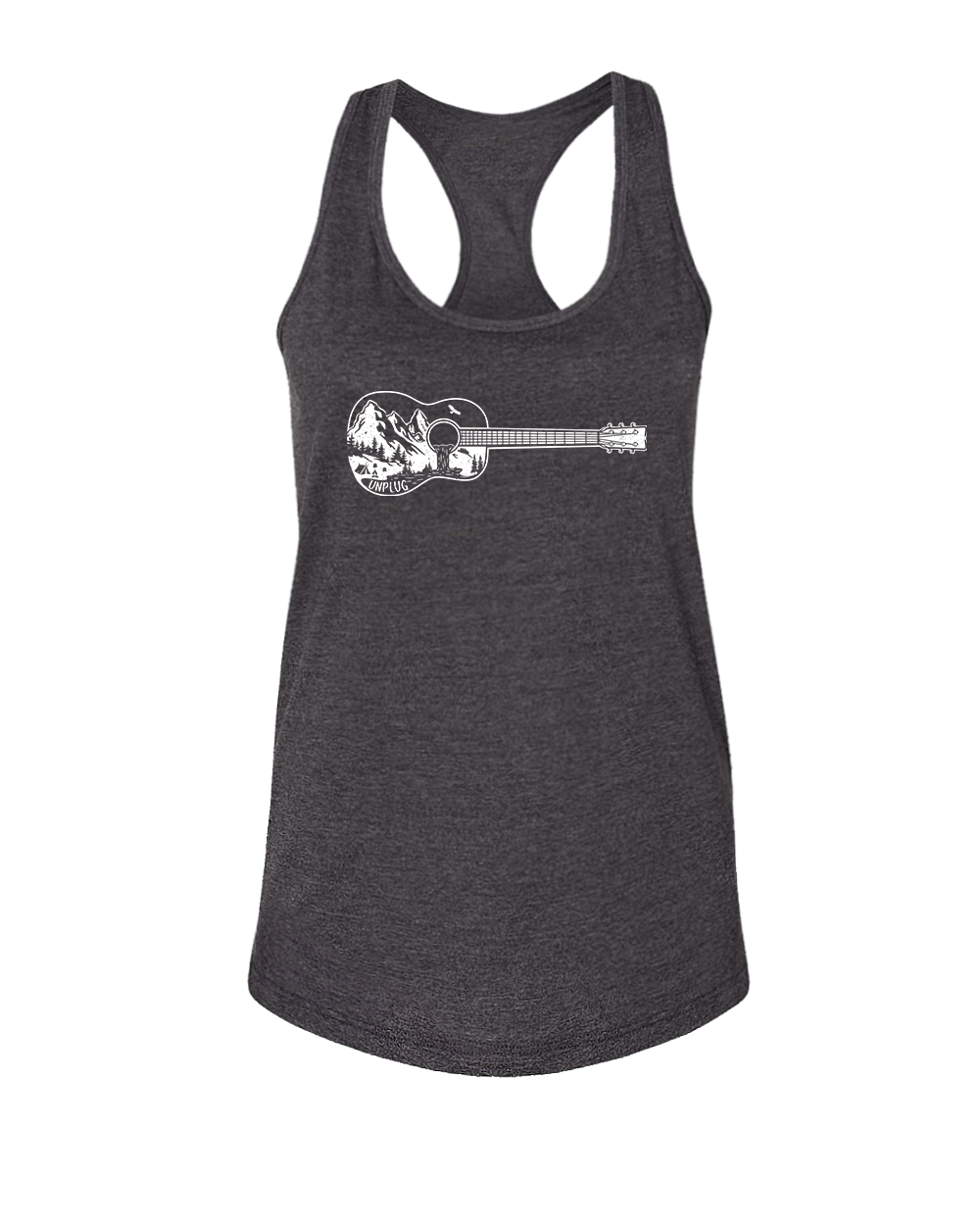 Guitar Mountain Scene Women's Racerback Tank Top