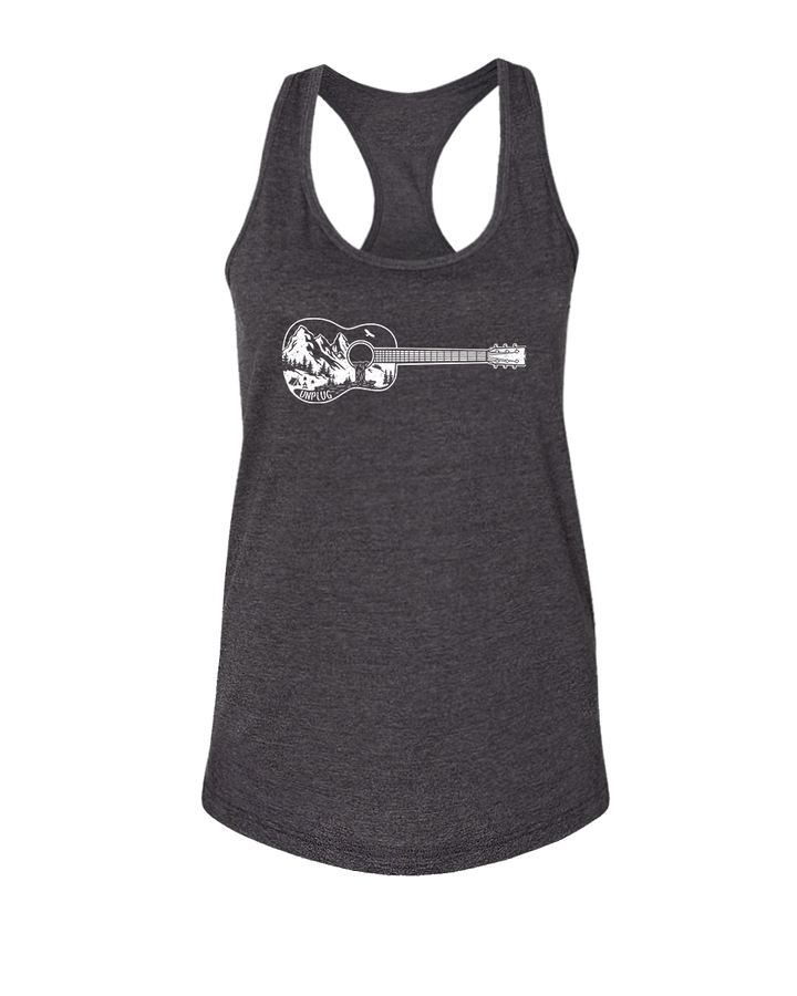 Guitar Mountain Scene Women's Racerback Tank Top