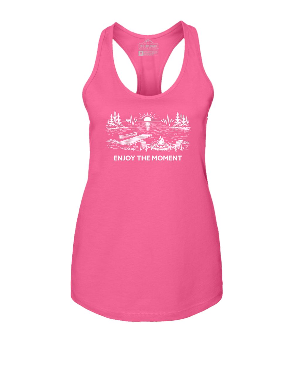 ENJOY THE MOMENT (LAKE SCENE) Women's Racerback Tank Top