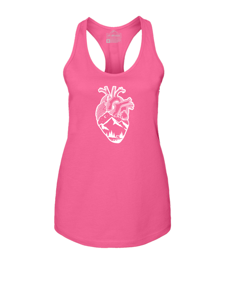 Anatomical Heart (Full Chest) Women's Racerback Tank Top