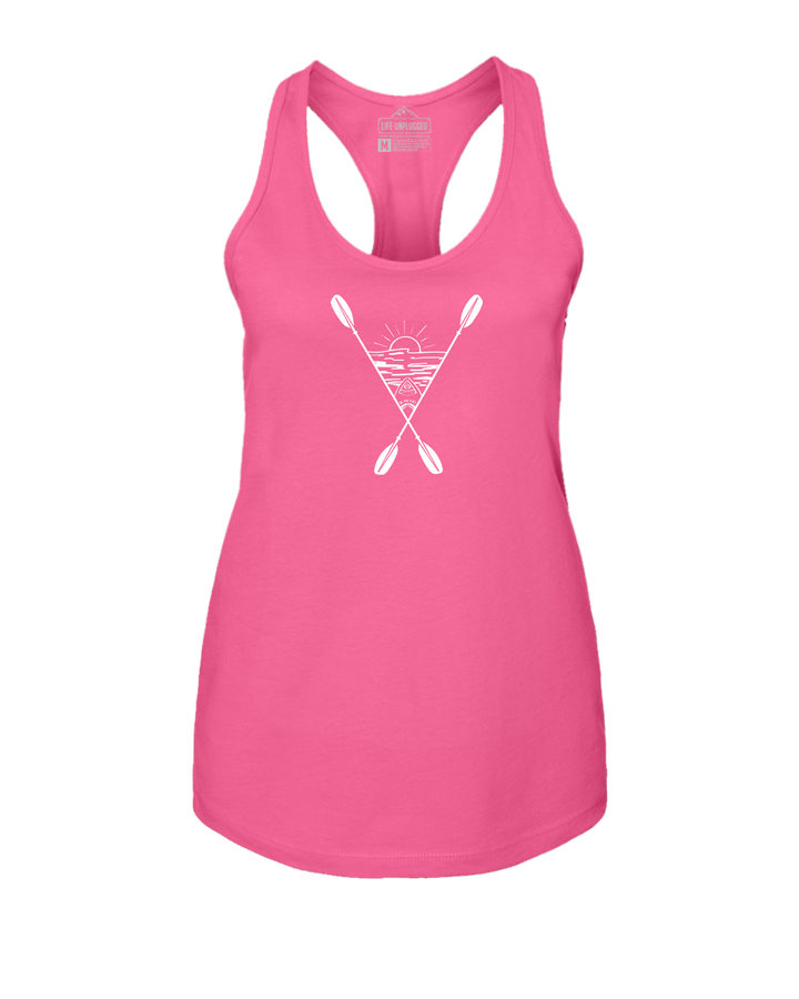 Kayaking Into The Sunset Women's Racerback Tank Top