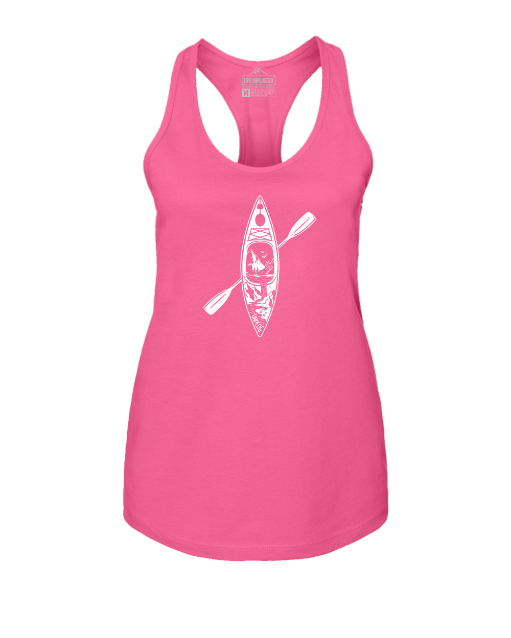 Kayak Mountain Scene Women's Racerback Tank Top