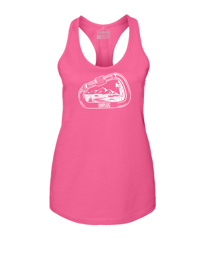 Rock Climbing Mountain Scene Women's Racerback Tank Top