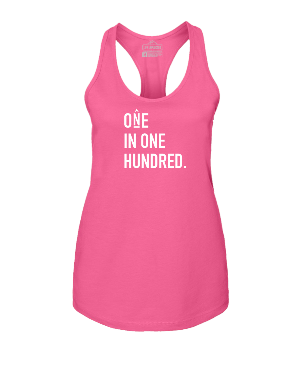 One in One Hundred Stacked Women's Racerback Tank Top