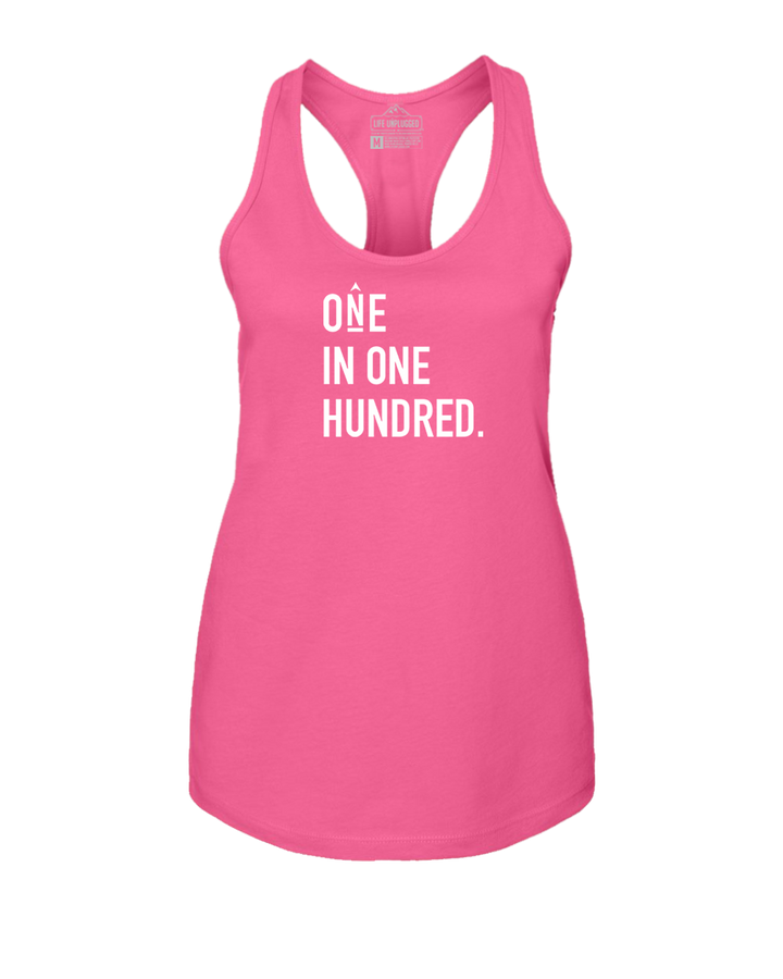 One in One Hundred Stacked Women's Racerback Tank Top