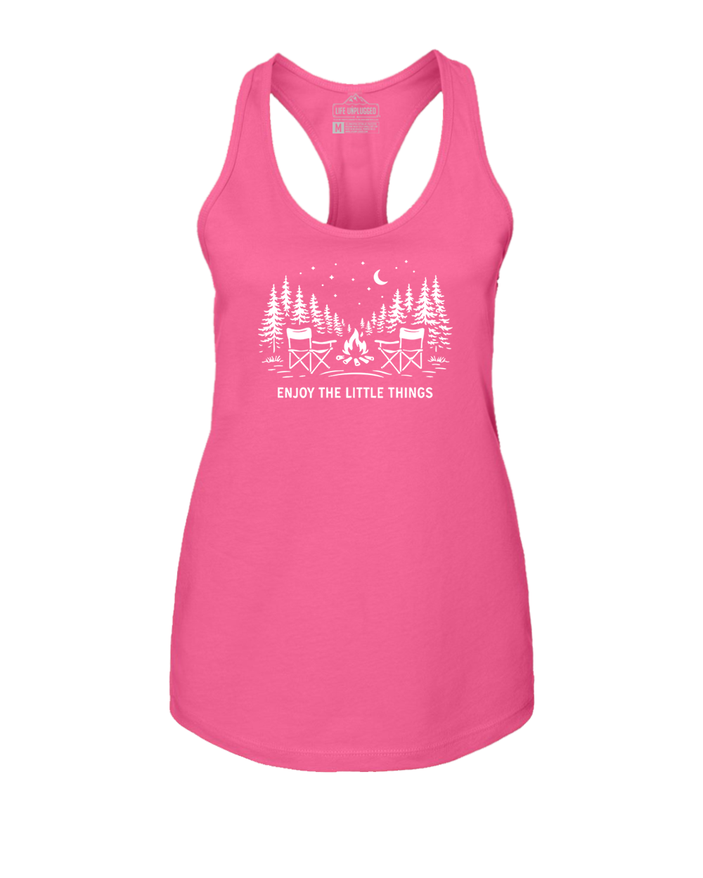 Enjoy The Little Things Campfire scene Women's Racerback Tank Top