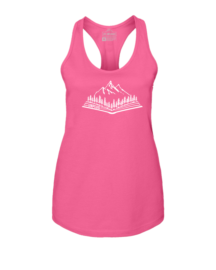 OPEN BOOK MOUNTAIN SCENE Women's Racerback Tank Top