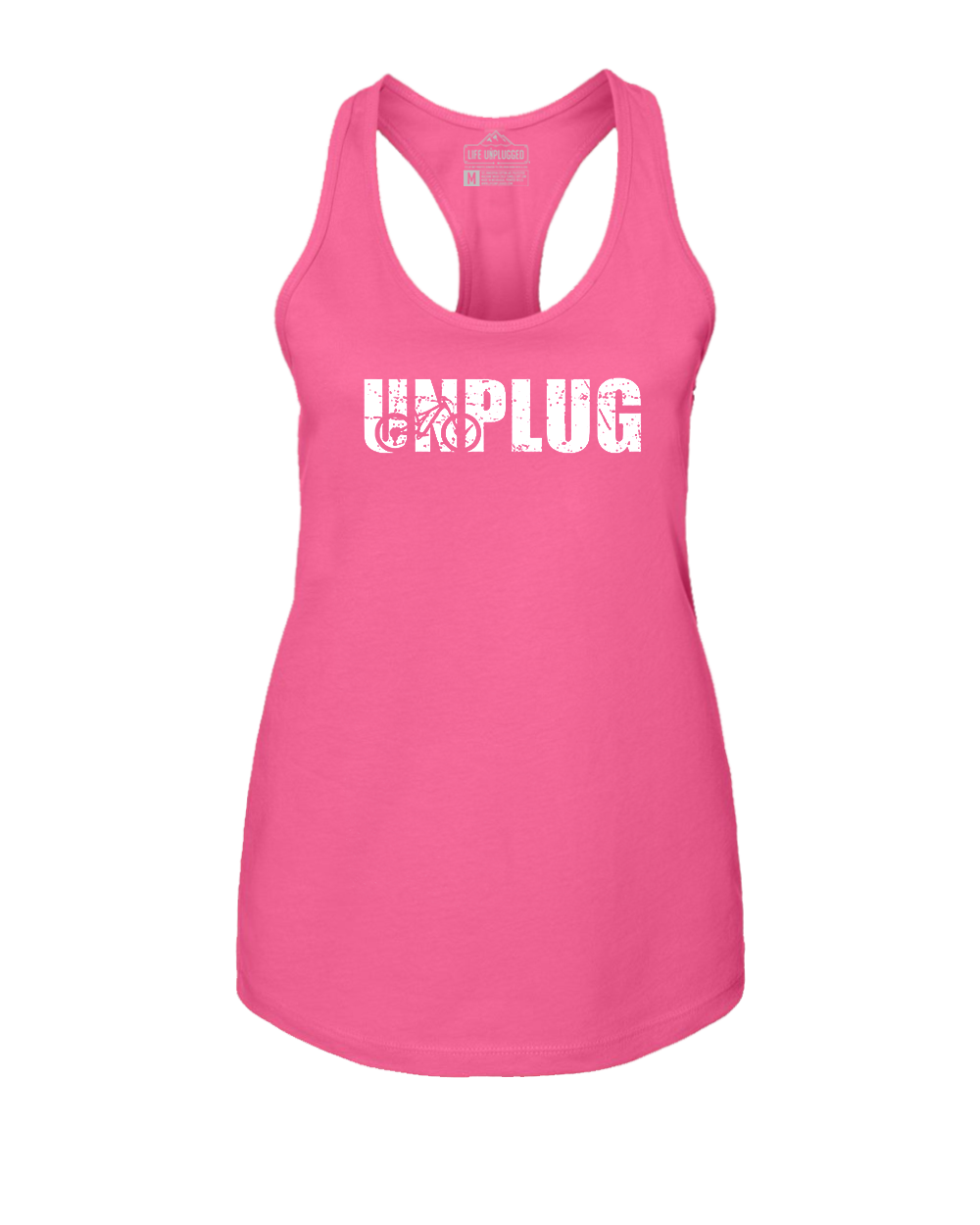 Unplug Mountain Bike Silhouette Women's Racerback Tank Top