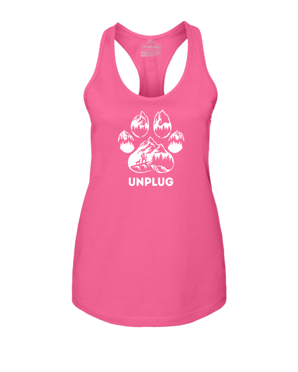PAW PRINT MOUNTAIN SCENE Women's Racerback Tank Top
