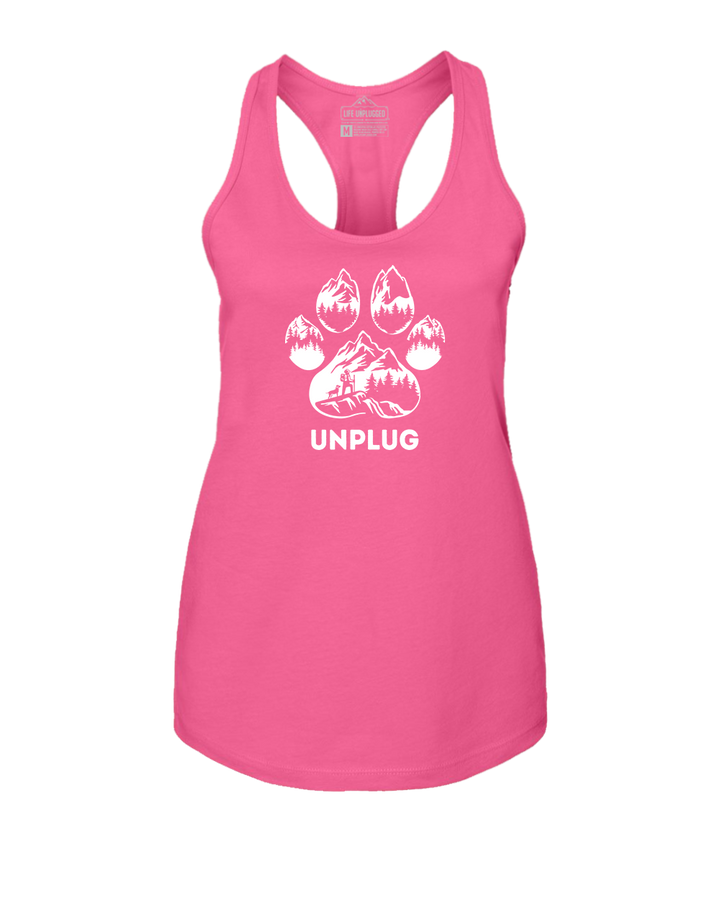 PAW PRINT MOUNTAIN SCENE Women's Racerback Tank Top