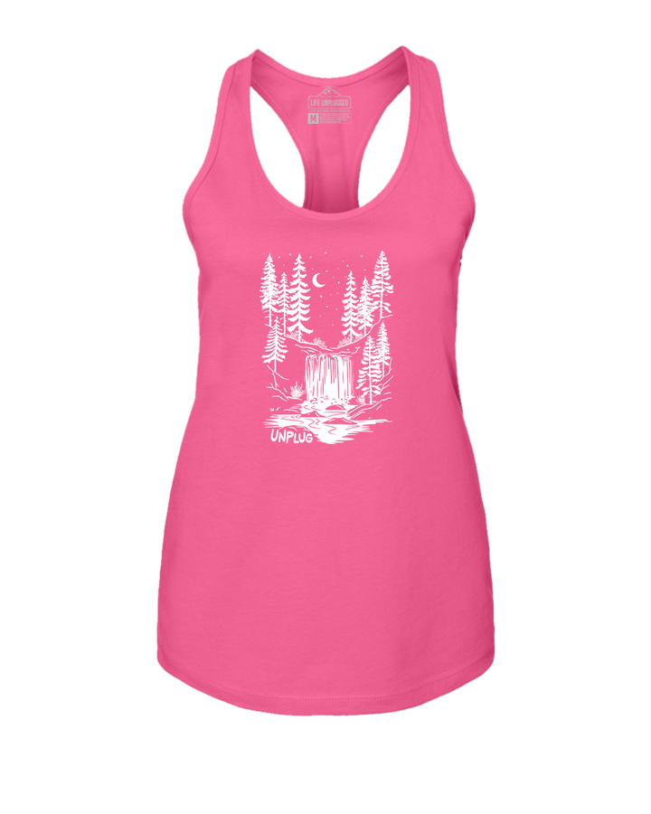 WATERFALL UNDER THE STARS Women's Racerback Tank Top