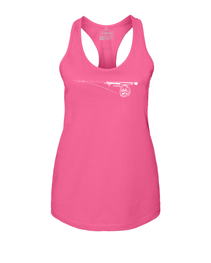 Fly Fishing Mountain Scene Women's Racerback Tank Top