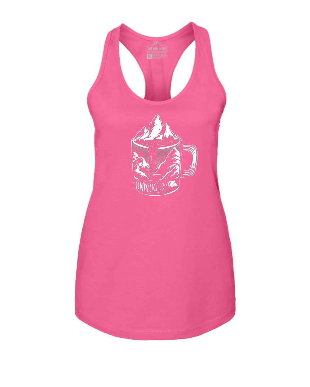 Coffee Mountain Scene Women's Racerback Tank Top