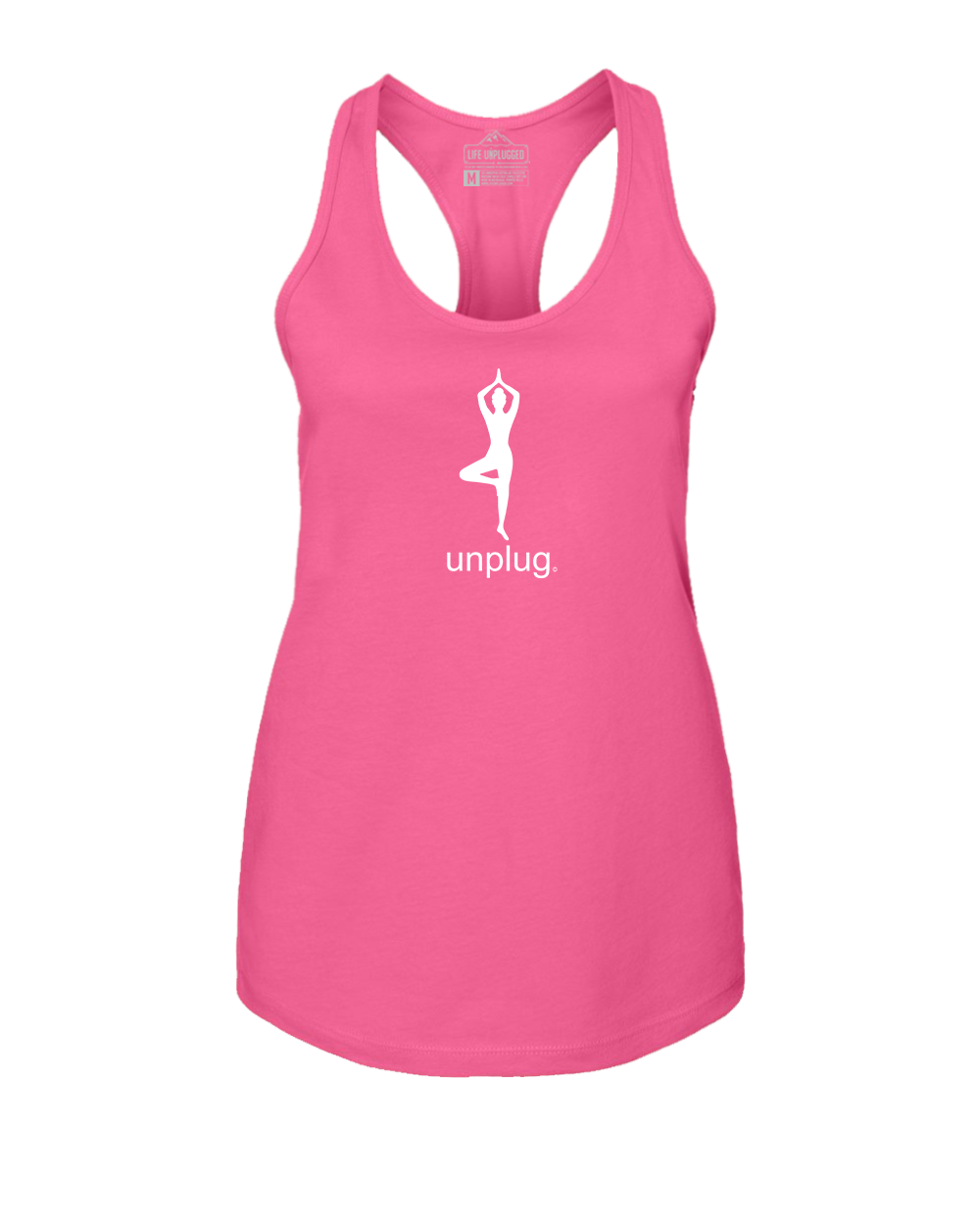 YOGA (UNPLUG) Women's Racerback Tank Top MEDIUM - PINK BLOWOUT